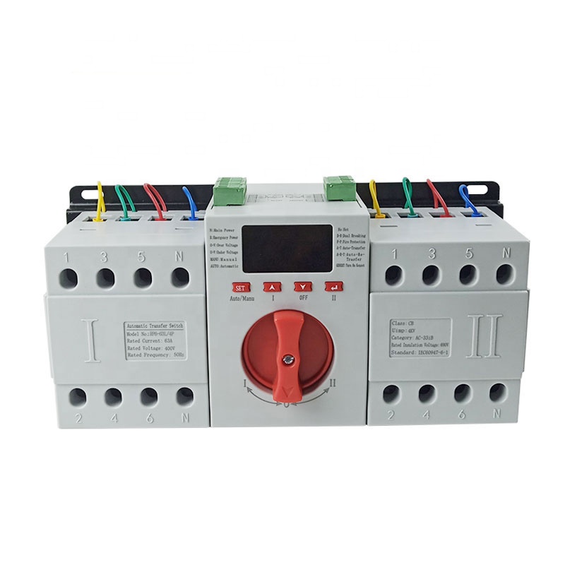 Rp6-63l 4p 110v 220v Control Voltage Automatic Transfer Switch With Led Display For Generator